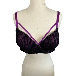Adorn Me Bra Women 40D Pink Lace Floral Feminine Sexy Intimates Romantic Punk